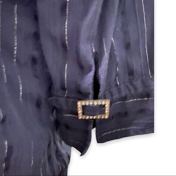 Gitano Navy Blue 3/4 Sleeve Snap Top Women's Plus Size 18/20W - Picture 4 of 9